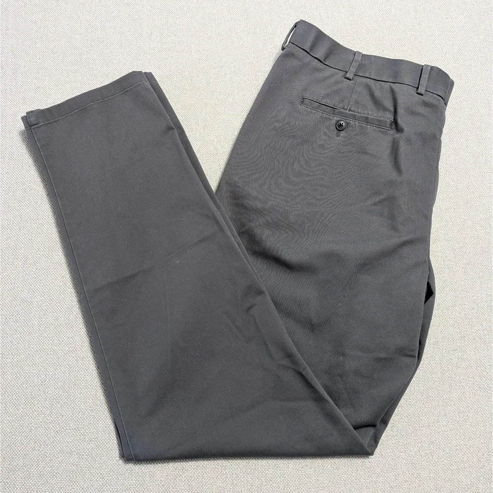 Charles Tyrwhitt Men's Gray Pants 40x34 Slim Fit Non-Iron Stretch Cotton Office
